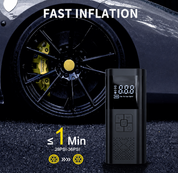 Bärbar luftkompressor med LCD-skärm och LED-ljus - 150 psi - Inflator för bilar, cyklar och sportutrustning