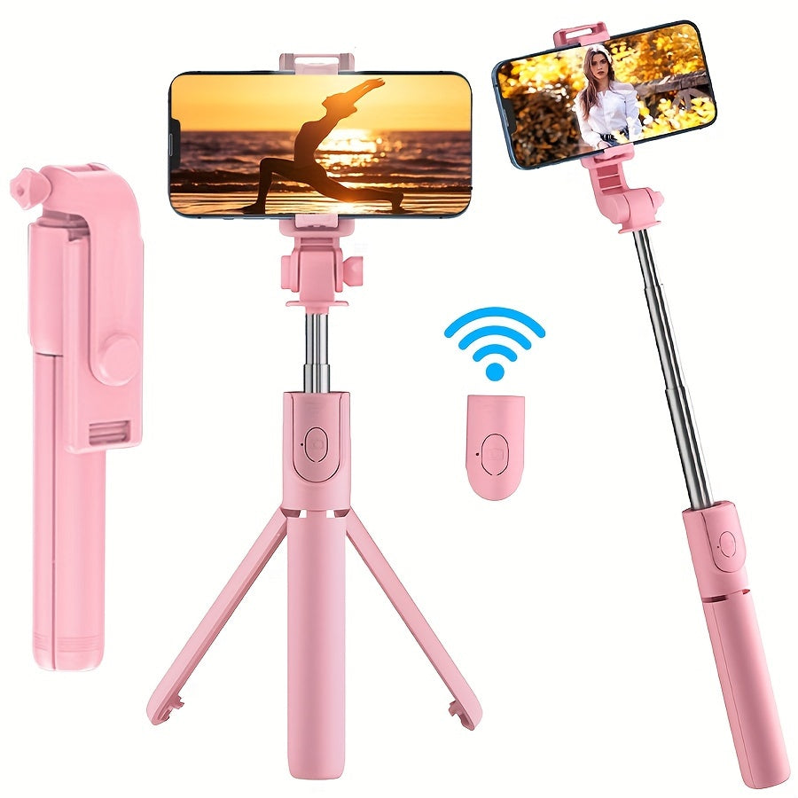 Flexible Selfie -Stick mit drahtloser Fernbedienung und 360 ° -Rotation - Kompaktes Selfie -Pole für iPhone und Reisen 0