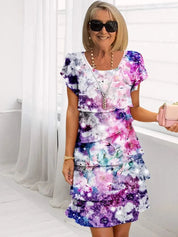 Florales Plisseekleid mit Rüschen für Damen – Elegantes Sommerkleid 2