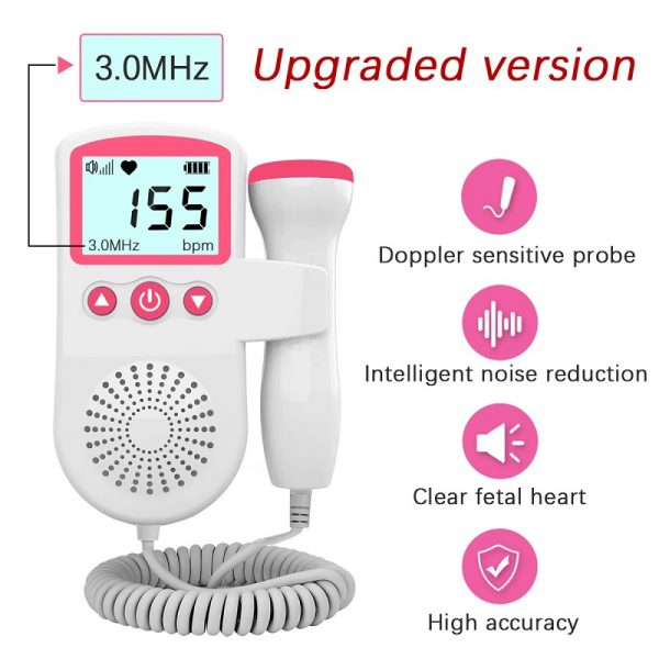Fötal Doppler Herzfrequenzmonitor Zuhause Schwangerschaft Baby Fetaler Herzfrequenz -Schalldetektor 7