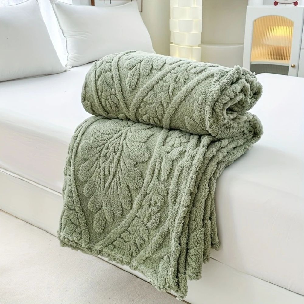 Französische Jacquard Fleece Decke für gemütliche Akzente 0