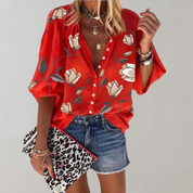 DELILAH | Elegant blus med blommigt tryck