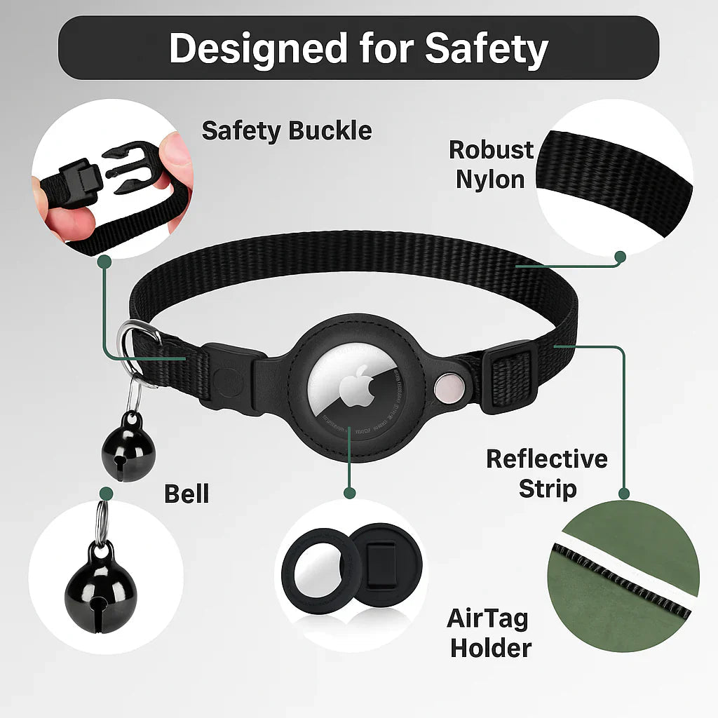 GPS-Tracker-Halsband für Katzen | Schnellverschluss, reflektierendes Design und langlebig für sichere Outdoor-Abenteuer 2