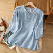 Geblümte Bluse mit Knopfleiste für Damen – Elegante Sommermode 1