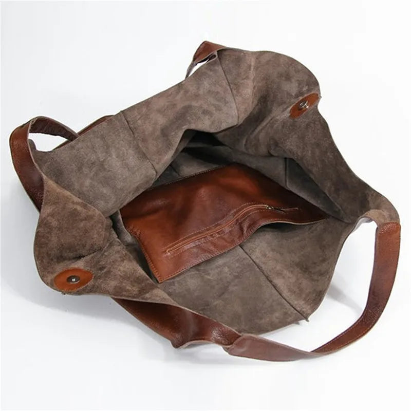 Geräumige Damen-Ledertasche, elegantes Design, echtes Leder 3