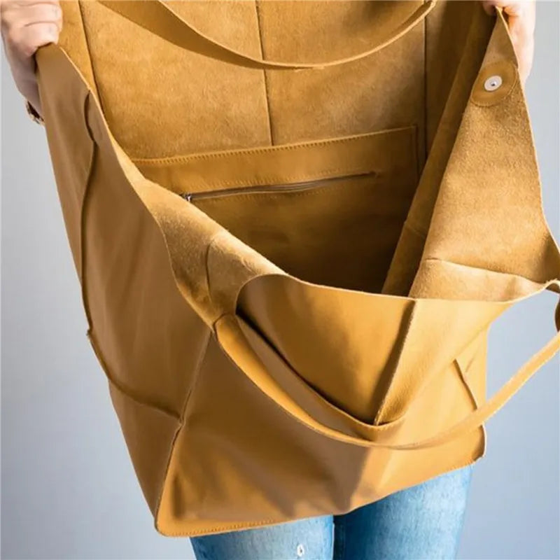 Geräumige Damen-Ledertasche, elegantes Design, echtes Leder 7