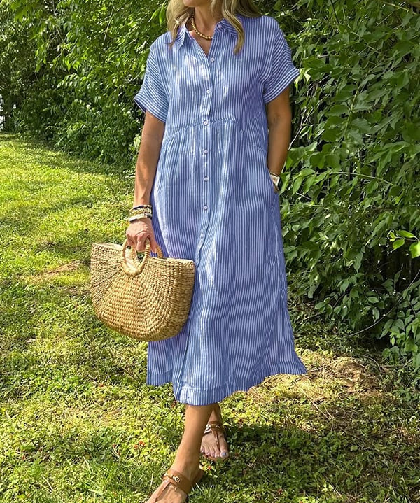 Gestreiftes Langarmhemd Damen – Elegantes, Luftiges Design für Sommer, Schmeichelhafte Passform, Vielseitig Kombinierbar 0
