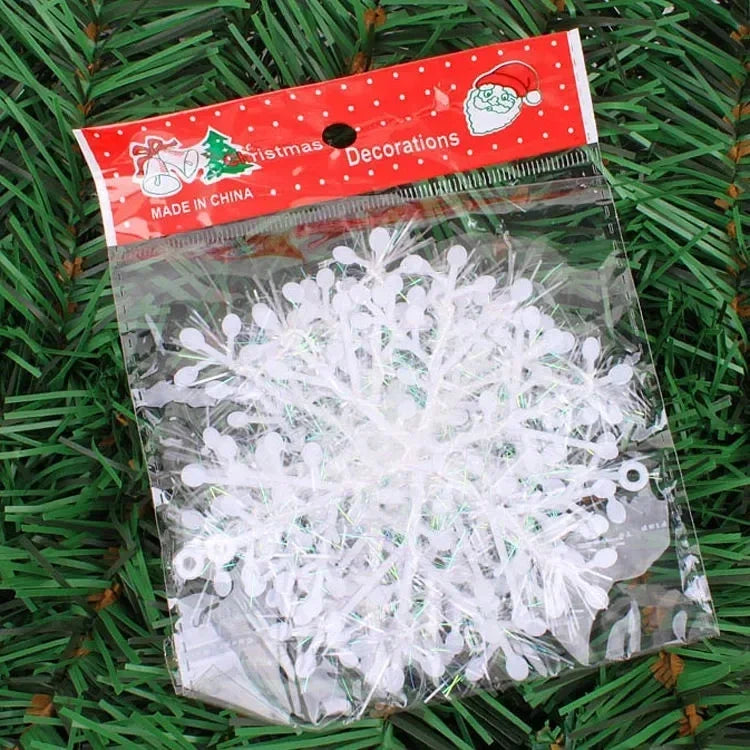 Glitzernde Girlanden | Glitzernde Schneeflocken-Ornamente für die Weihnachtsdekoration 0