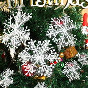 Glitzernde Girlanden | Glitzernde Schneeflocken-Ornamente für die Weihnachtsdekoration 1