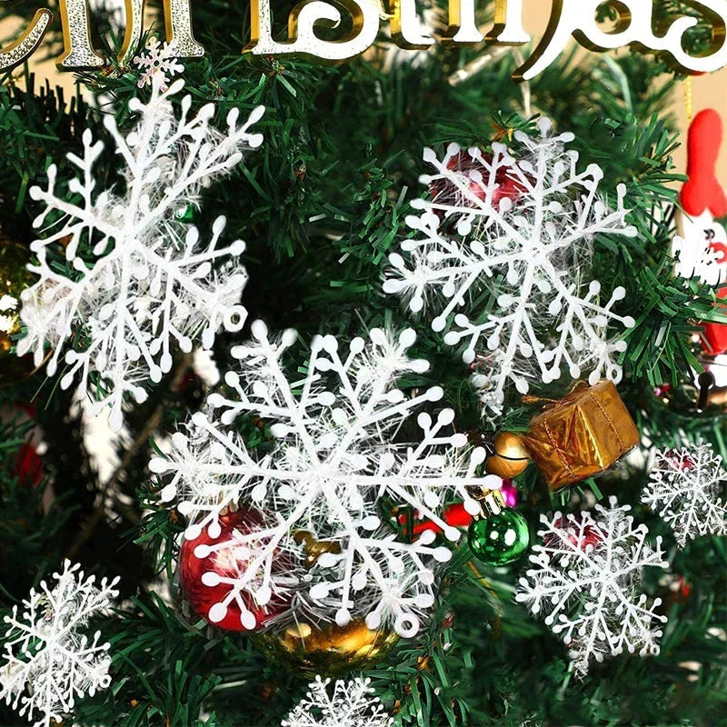 Glitzernde Girlanden | Glitzernde Schneeflocken-Ornamente für die Weihnachtsdekoration 1