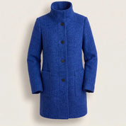 Greta | Damen Mantel mit Stehkragen Longline Knopfleiste Trenchcoat 10