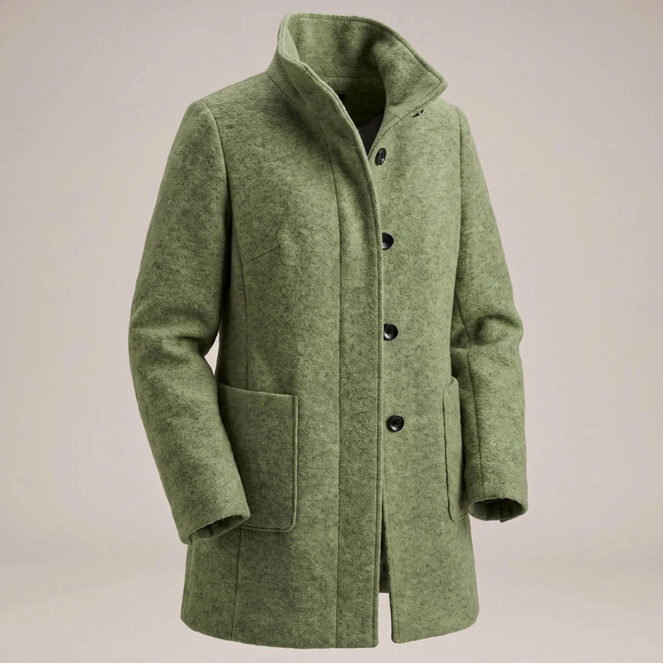 Greta | Damen Mantel mit Stehkragen Longline Knopfleiste Trenchcoat 11