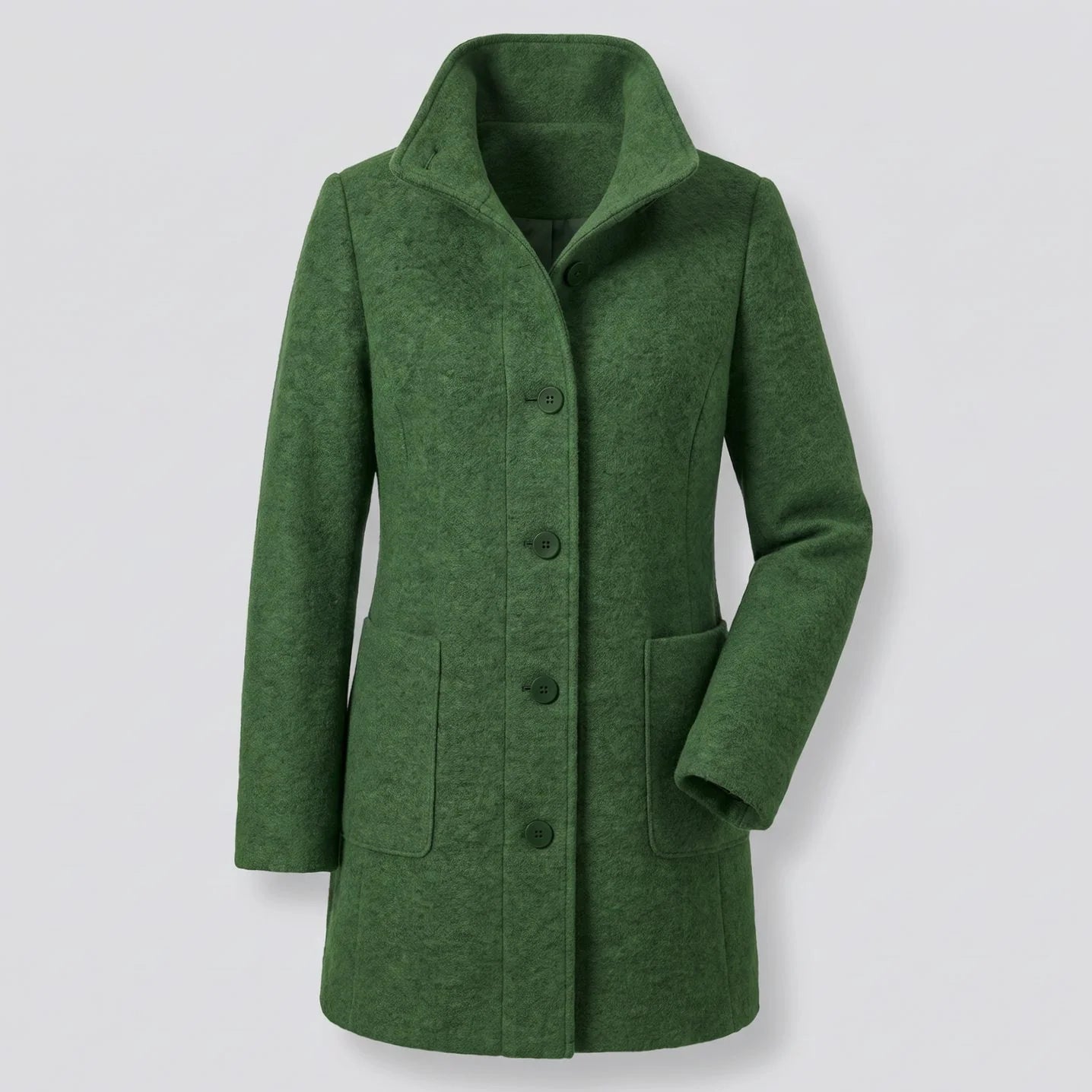 Greta | Damen Mantel mit Stehkragen Longline Knopfleiste Trenchcoat 12