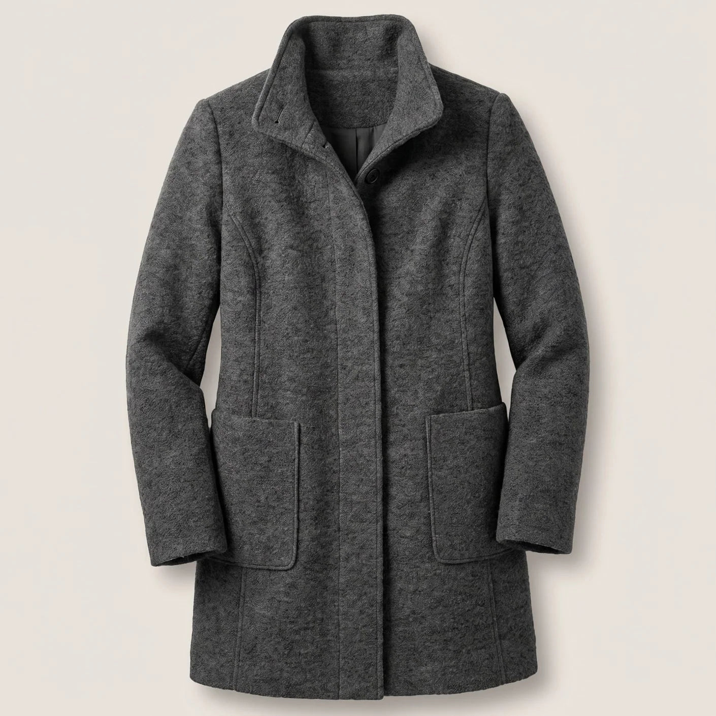 Greta | Damen Mantel mit Stehkragen Longline Knopfleiste Trenchcoat 14
