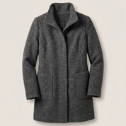Greta | Damen Mantel mit Stehkragen Longline Knopfleiste Trenchcoat 14