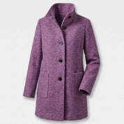 Greta | Damen Mantel mit Stehkragen Longline Knopfleiste Trenchcoat 9