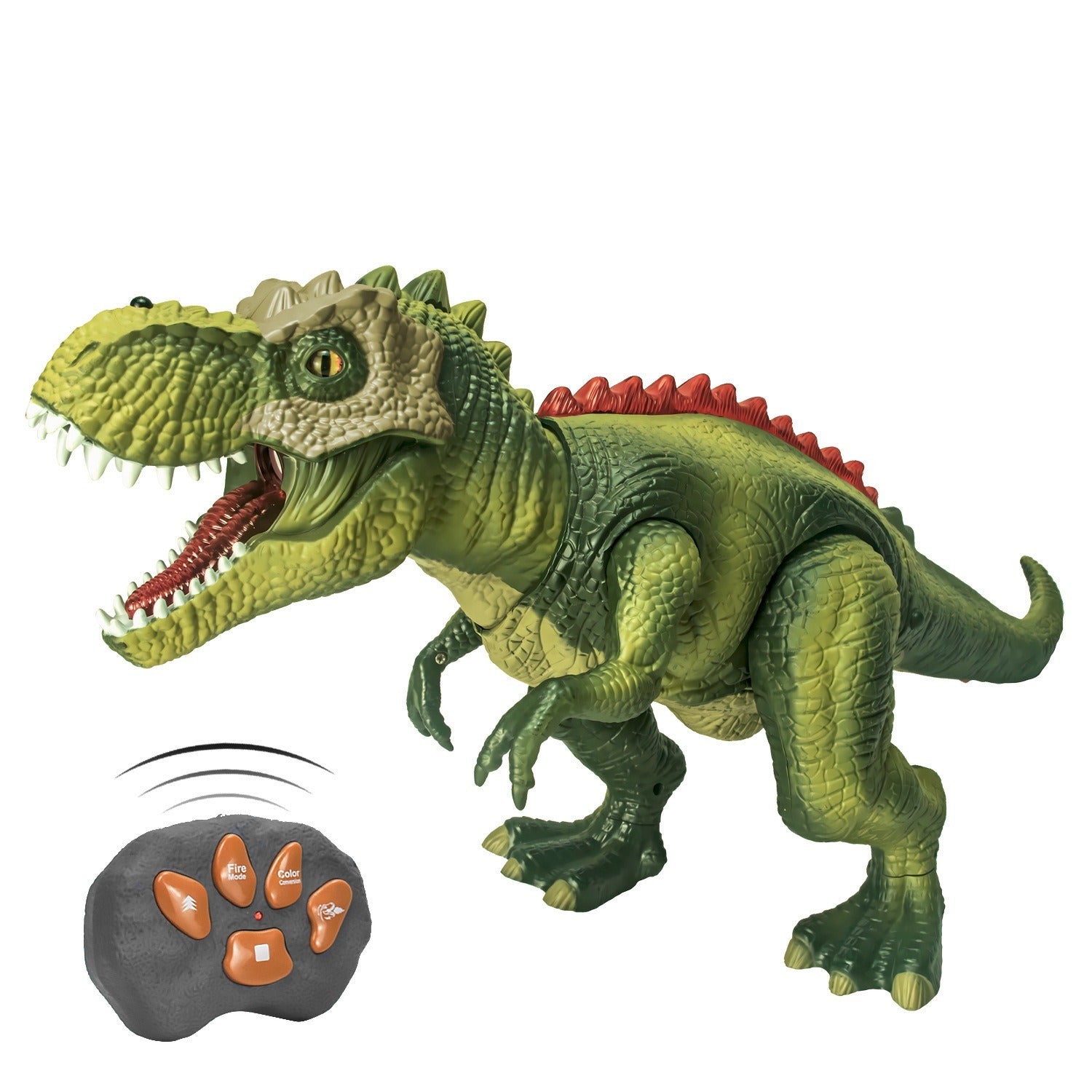 Elektrisk fjärrstyrd dinosaurie – realistisk, gående och vrålande dino-leksak med LED-belysning