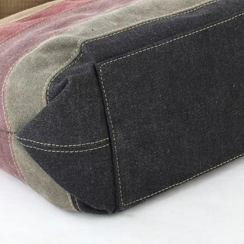 Finn | Canvas randig crossbody messenger-handväska