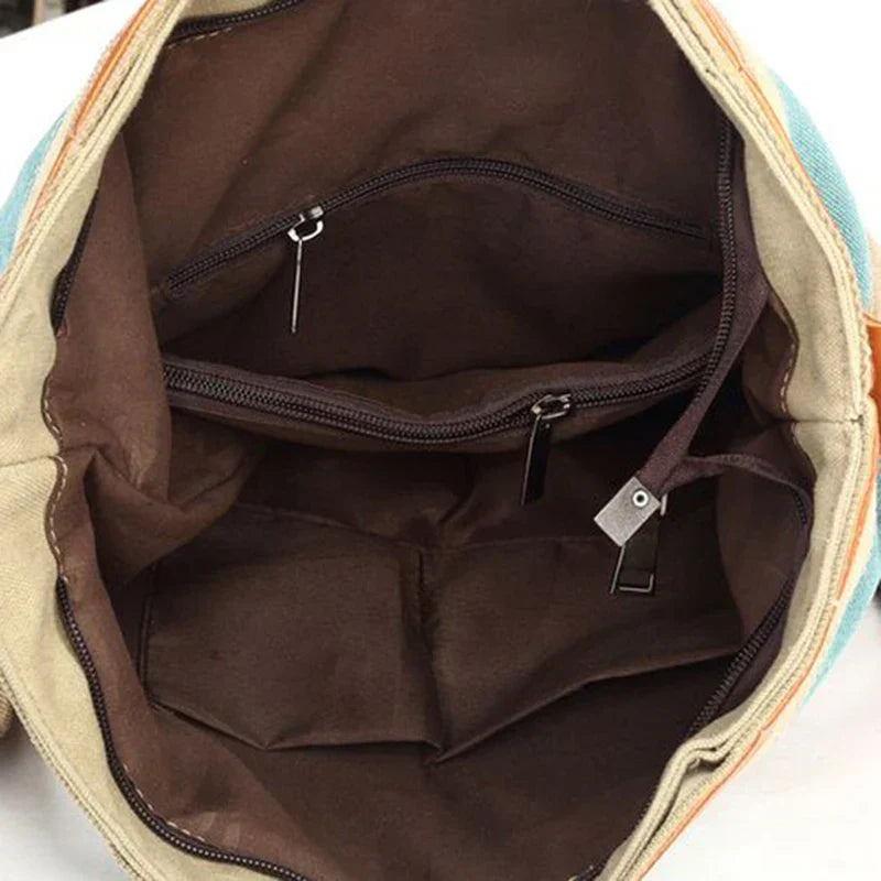 Finn | Canvas randig crossbody messenger-handväska
