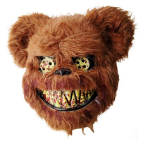 Halloween Gruselmaske Bär Kaninchen Hasenmaske, Blutige Plüschkopfmaske, Cosplay Kostüm Requisiten Halloween Party Horror Teufel Bär &amp; Kaninchen Maske - Bär