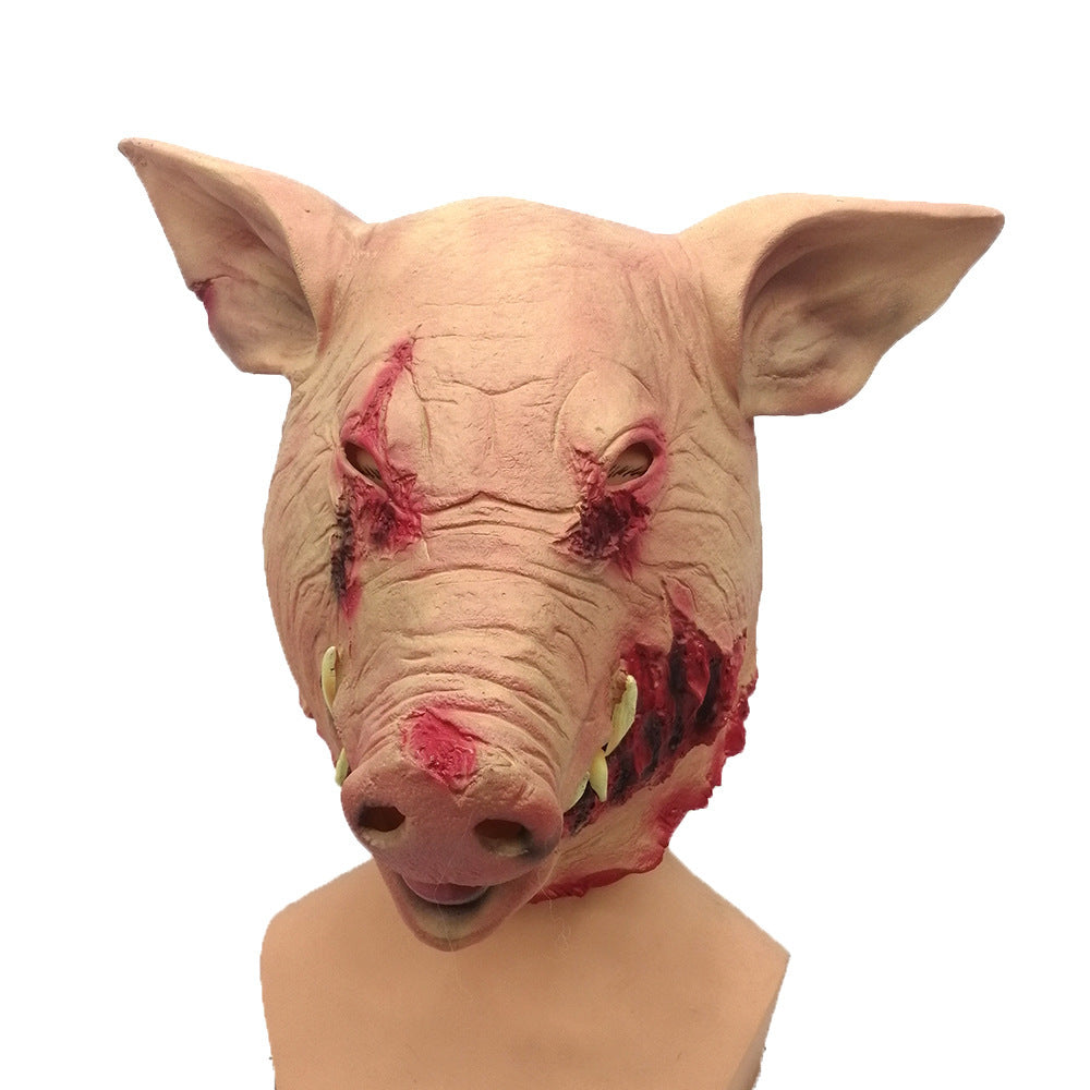 Halloween Horror Latex Faules Gesicht Schweinskopf Maske 3