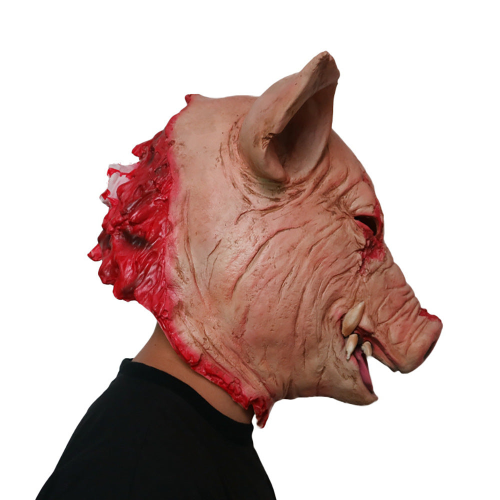 Halloween Horror Latex Faules Gesicht Schweinskopf Maske 5
