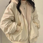 Hannah | Damen Winterjacke Warm Doppellagig Teddyfell-Innenfutter Oversized 0