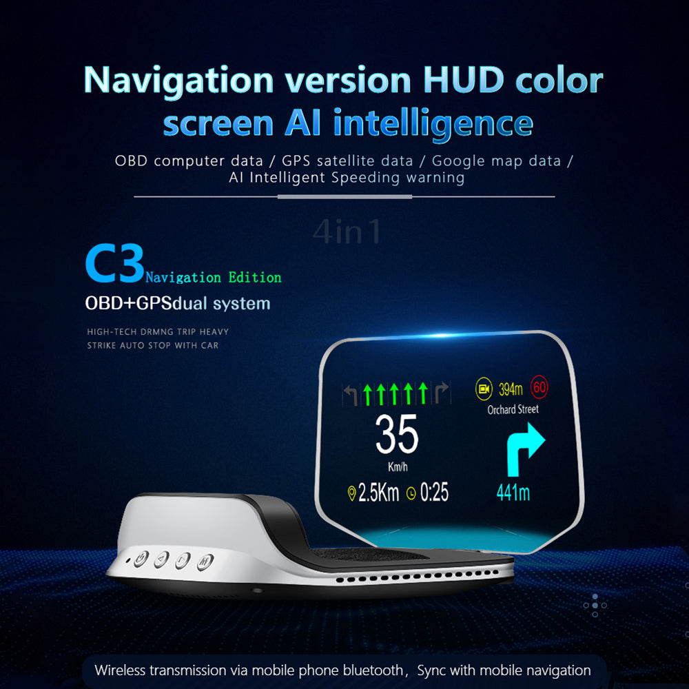 Head-Up-Display Mit GPS Navigation Und Automatischer Helligkeitsanpassung Für Sicheres Fahren 1