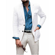 Herren -Casual Leinen Blazer Jacke 13