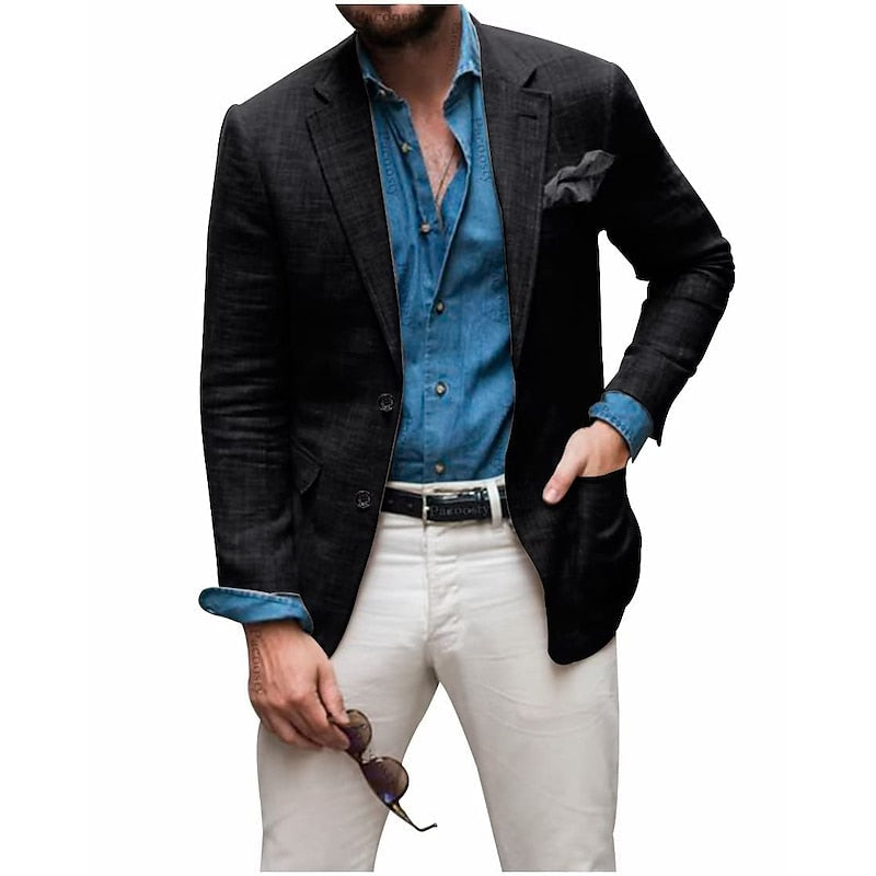 Herren -Casual Leinen Blazer Jacke 2