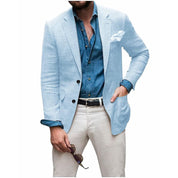 Herren -Casual Leinen Blazer Jacke 4
