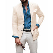 Herren -Casual Leinen Blazer Jacke 7