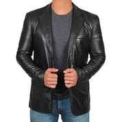 Herren -Premium -Leder moderne Schnitt -Blazer -Jacke für Herren 0