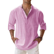 Herren Hemden Henley Mit Entspannter Passform Für Den Sommer – Leichtes Hemd Für Herren, Stilvoll Und Atmungsaktiv 2