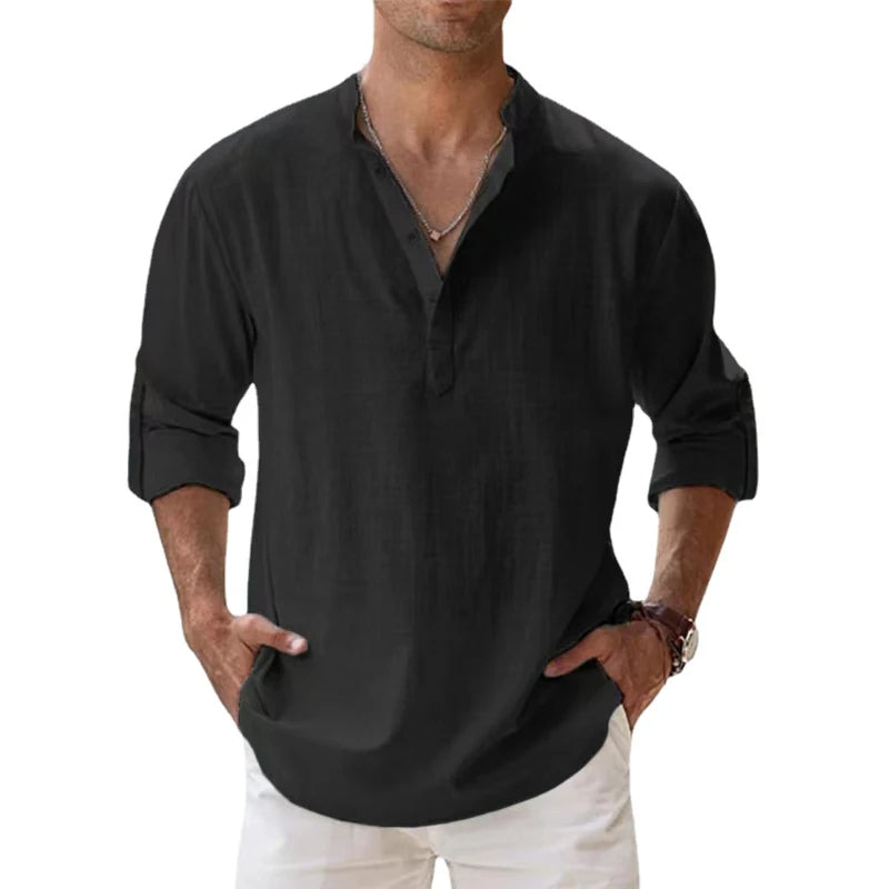 Herren Hemden Henley Mit Entspannter Passform Für Den Sommer – Leichtes Hemd Für Herren, Stilvoll Und Atmungsaktiv 6