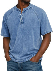 Herren Henley Kurzarm T-Shirt mit entspannter Passform 1