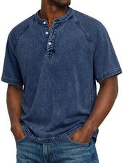 Herren Henley Kurzarm T-Shirt mit entspannter Passform 2