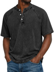 Herren Henley Kurzarm T-Shirt mit entspannter Passform 4