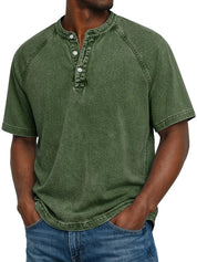 Herren Henley Kurzarm T-Shirt mit entspannter Passform 6