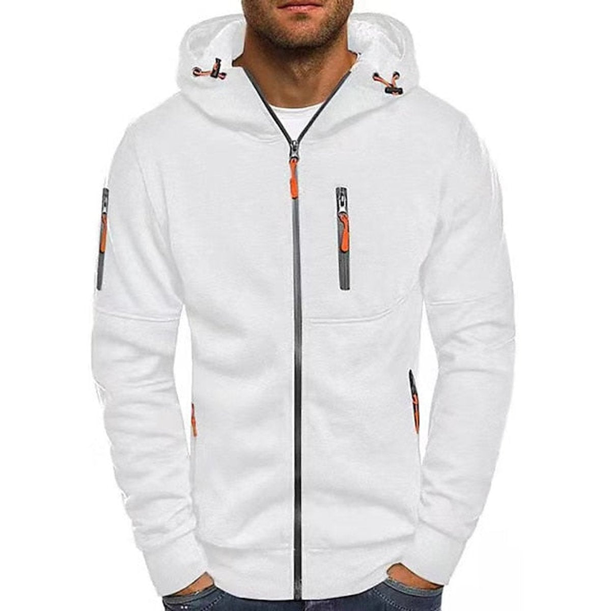 Herren Hoodie mit Reißverschluss und Kordelzug – Lässige Hoodies für Herren für Alltag und Freizeit 0