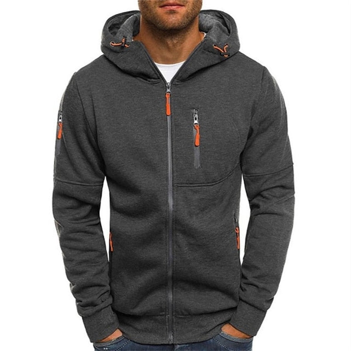 Herren Hoodie mit Reißverschluss und Kordelzug – Lässige Hoodies für Herren für Alltag und Freizeit 1