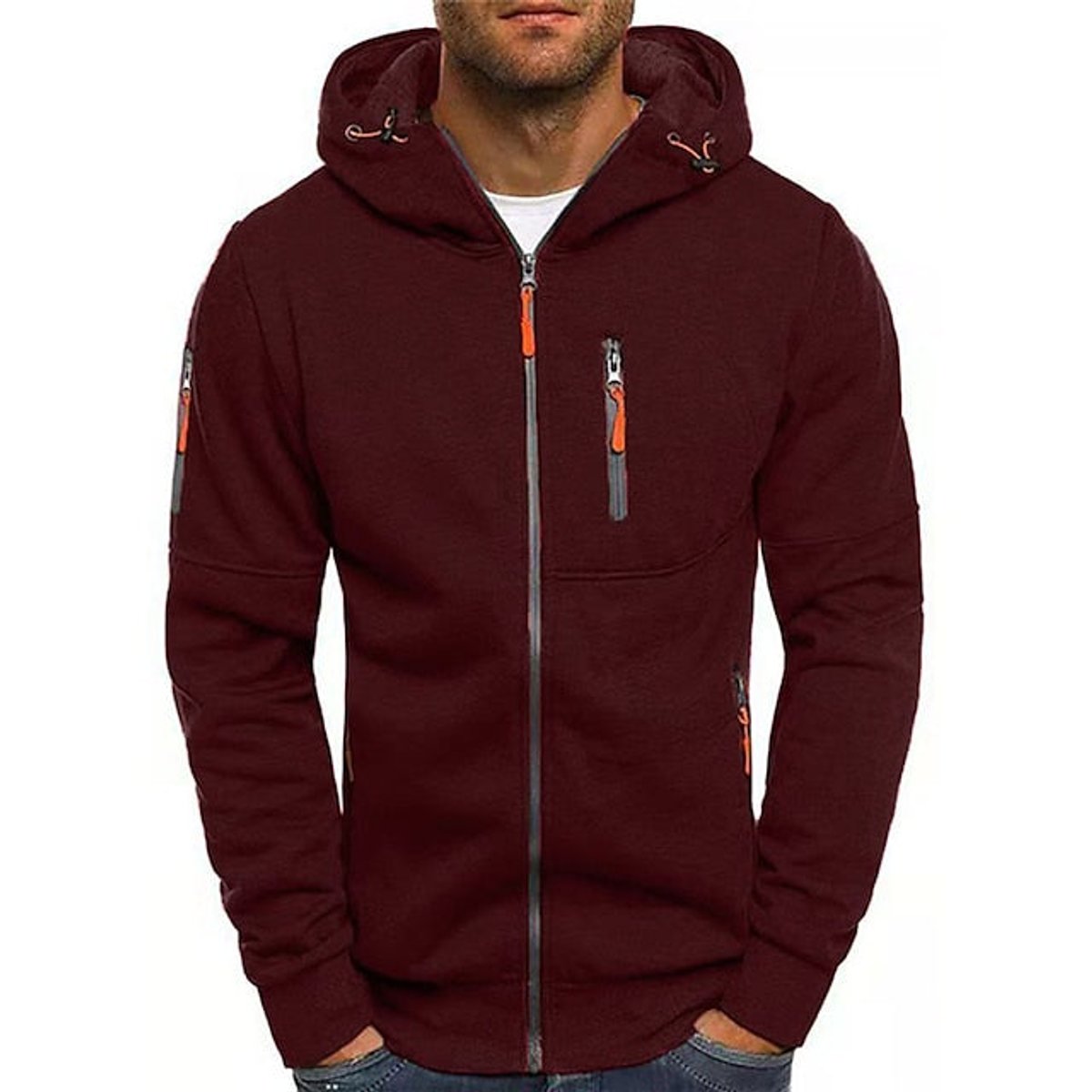 Herren Hoodie mit Reißverschluss und Kordelzug – Lässige Hoodies für Herren für Alltag und Freizeit 4