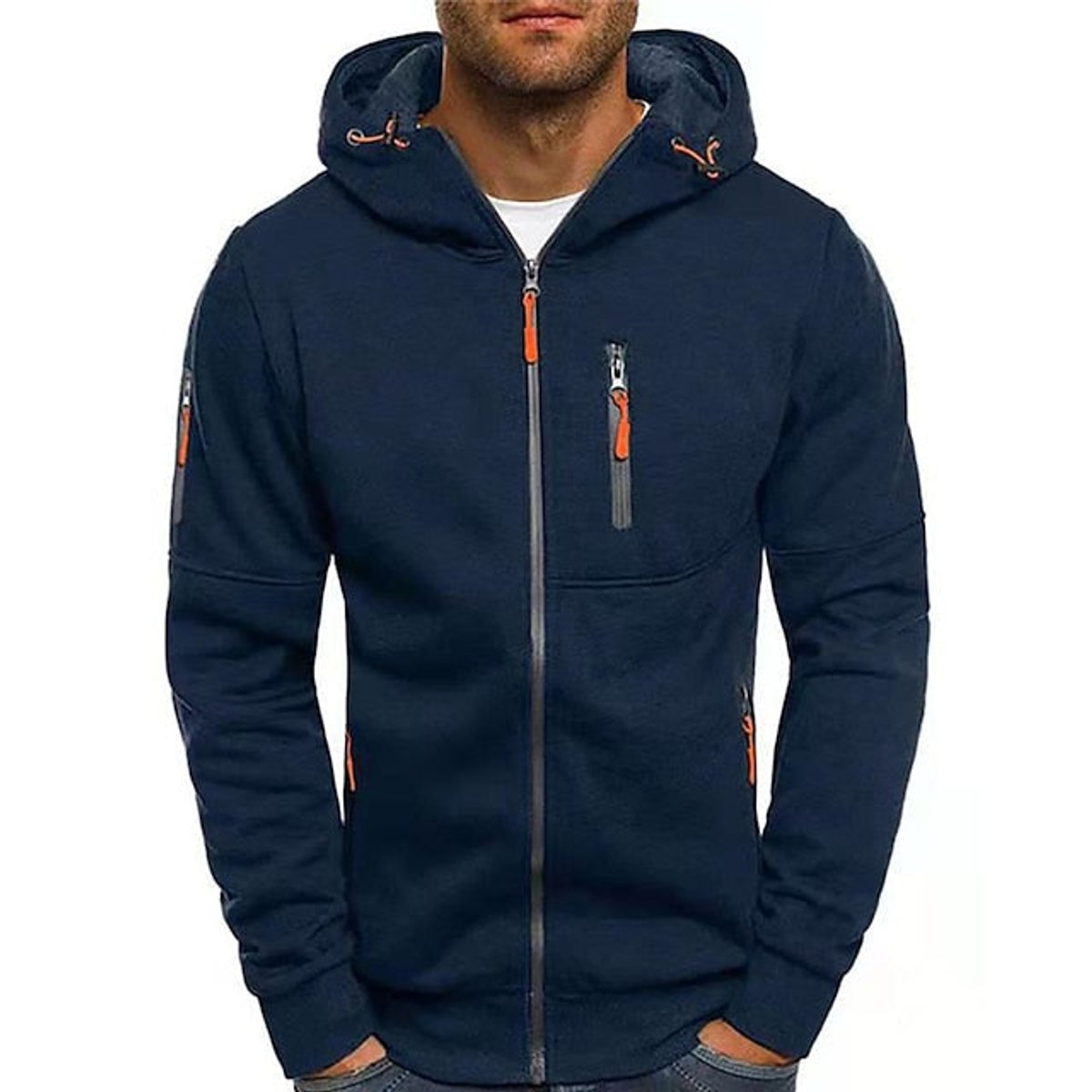 Herren Hoodie mit Reißverschluss und Kordelzug – Lässige Hoodies für Herren für Alltag und Freizeit 7