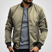 Herren Klassische Bomberjacke Übergangsjacke mit Rippbündchen und schlankem Schnitt 3