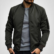 Herren Klassische Bomberjacke Übergangsjacke mit Rippbündchen und schlankem Schnitt 4