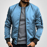 Herren Klassische Bomberjacke Übergangsjacke mit Rippbündchen und schlankem Schnitt 5