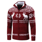 Herren Weihnachts Pullover Warm Mit Reißverschluss Aus 100% Acryl 3