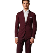 Herrenanzug Polyester Schlanker fit eleganter Hochzeitsanzug 8