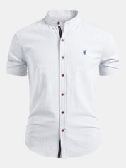 Herrenhemd Kurzarm mit Stehkragen – Elegante Hemden für Herren, Modernes Design, Vielseitig Kombinierbar 2