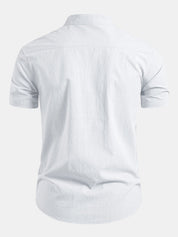 Herrenhemd Kurzarm mit Stehkragen – Elegante Hemden für Herren, Modernes Design, Vielseitig Kombinierbar 3